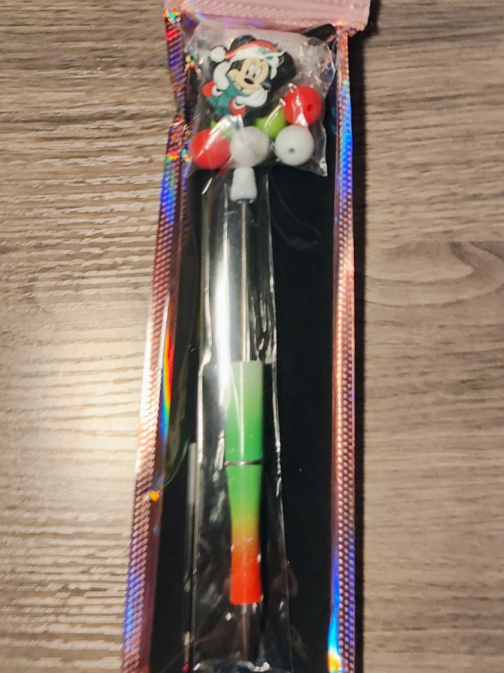 DIY Minnie Mouse Holiday Bead Pen - Red, Green, White